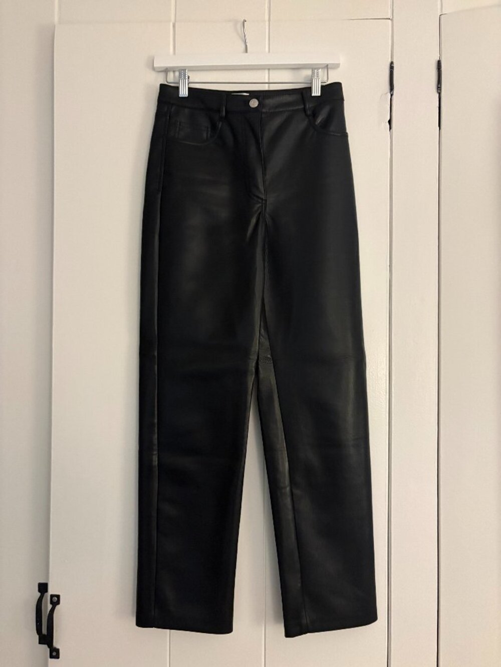 Aritzia Wilfred Black Leather Pants
